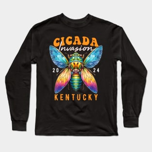 Cicada Invasion Kentucky 2024 Insect Broods Xix And Xiii Long Sleeve T-Shirt